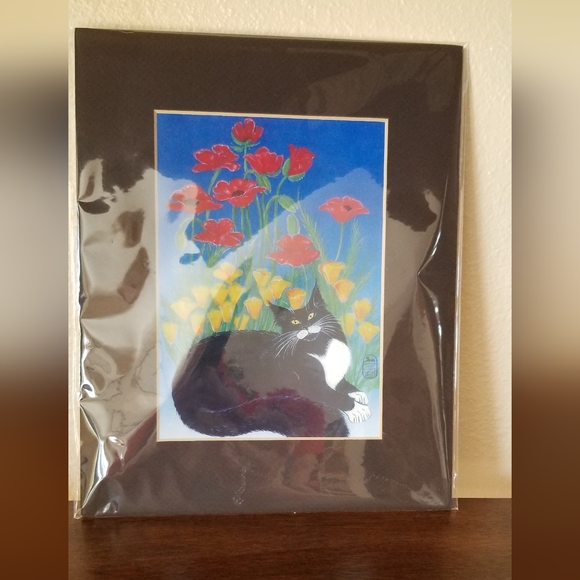 Black and White Cat Print Picture - Picture 4 of 4